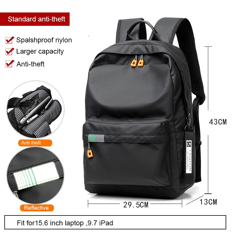 men&amp;#39;s New Arrival 14 15 16 inch Male Mochila for Men Fashion Trend School College Casual Bag Simple Travel Student Backpacks