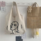 New Fashion Canvas Women Handbag Large Capacity Shoulder Bag Casual Printing Student Bag Shopping Tote Bag Shoulder Bag