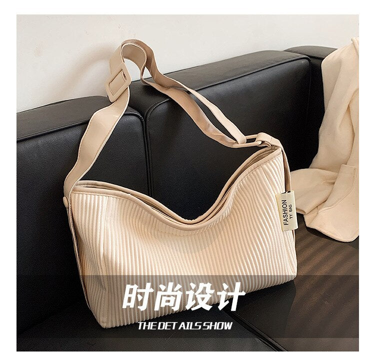 PU Leather Women Designer Handbags Girls Shopper Purse Fashion Casual Solid Color Stripe Pleated Quilted Bag Crossbody Bags