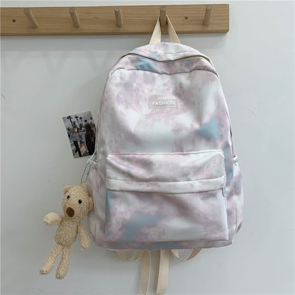 New Tie-dye Canvas Women Backpack Female Lovely Travel Bag Teenage Girls High Quality Schoolbag Lady&#39;s Knapsack Small Book Bag