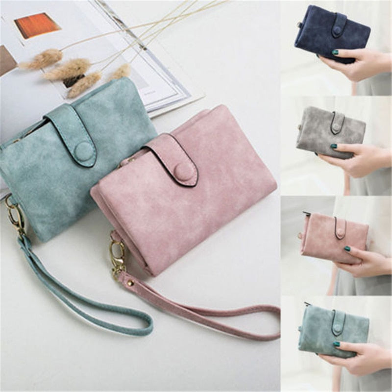 Women Folding Short Wallet Lady PU Leather Money Bag Clutch Wallet Short PU Purse Coin Card Holder Handbag Hot New More Screens