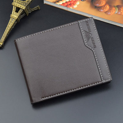 Casual Men&#39;s Wallets Leather Solid Luxury Wallet Men Pu Leather Slim Bifold Short Purses Credit Card Holder Business Male Purse