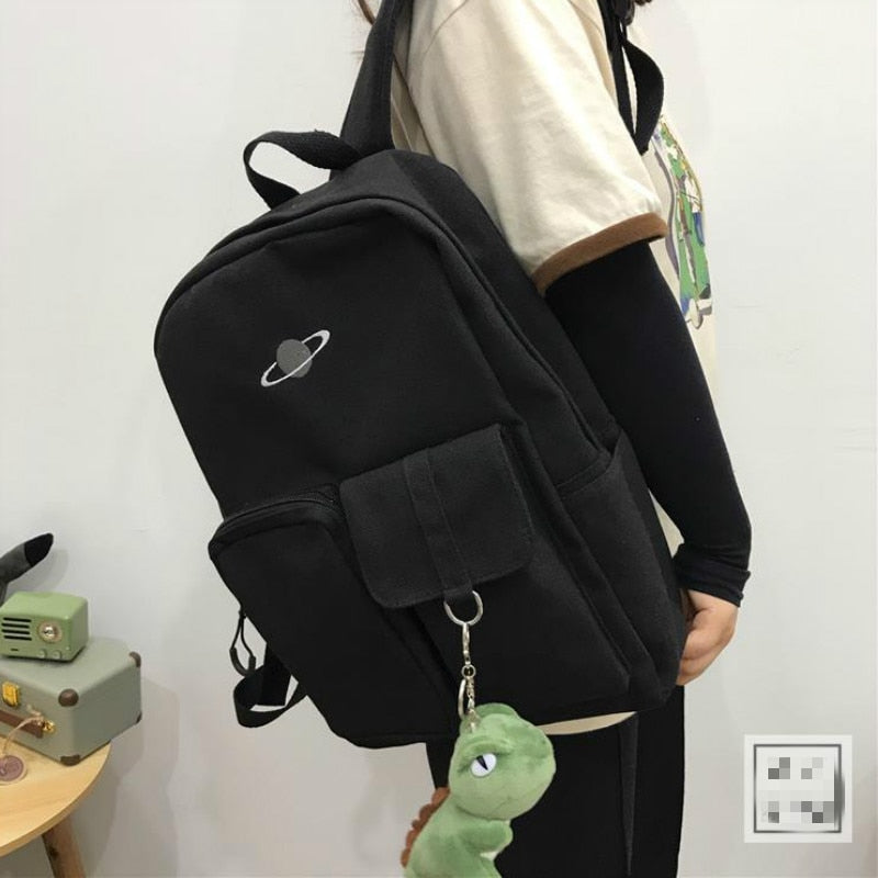 Backpacks Women Pockets Embroidery Harajuku Safari Retro Streetwear Buckles Leisure Large Capacity Fashion All-match Cool Ins BF