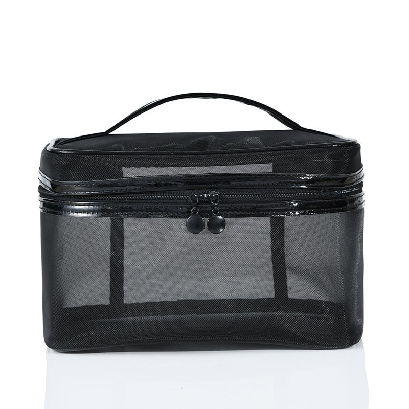 1PCS Women Men Necessary Portable Cosmetic Bag Transparent Travel Organizer Fashion Large Black Toiletry Bags Makeup Pouch