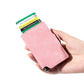 Automatic Pop-up Credit Card Wallet  RFID Blocking Slim Card Holder  Business Hasp Card Case Slim Wallet  for Women/Men&#39;s