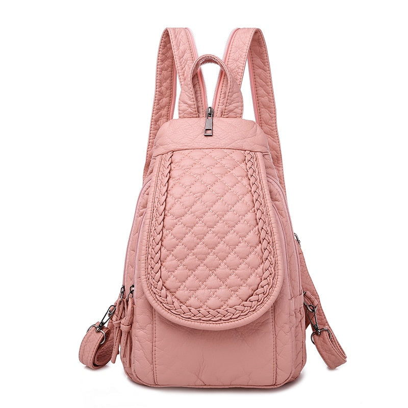 High Quality Backpack for Women New White Leather Backpack School Bag for Teenage Girls Female Travel Backpack Mochila