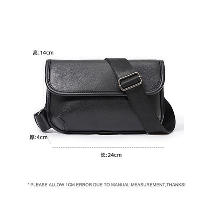 LEBSGE New Men Small Crossbody Square Bag Pu Leather Black Color Street Style Small Shoulder Bag Mobile Phone Bag Diagonal Bag