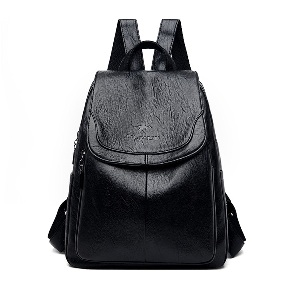 Women Large Capacity Backpack Purses High Quality Leather Female Vintage Bag School Bags Travel Bagpack Ladies Bookbag Rucksack