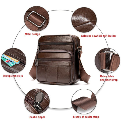 MVA Men&#39;s Bags Genuine Leather Shoulder/Crossbody Bags For Men Messenger Bag Leather Men Handbag Small Casual bandolera hombre