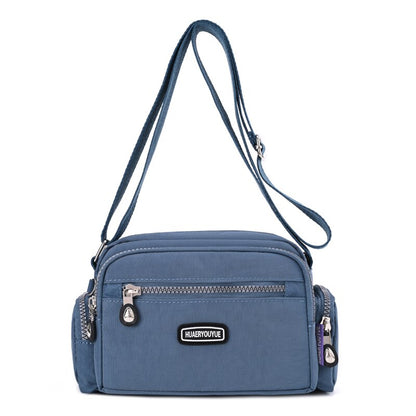 Women Fashion Nylon Shoulder Bag Solid Color Zipper Waterproof  Female Crossbody Bag Ladies Travel Handbag