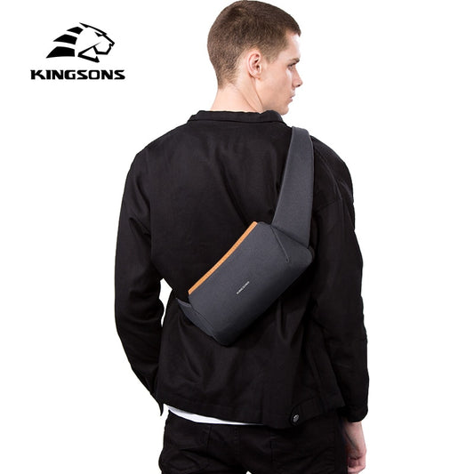 Kingsons Messenger Bag Polyester Men Chest Bag Fashion Crossbody Shoulder Bag Men&#39;s Business Sling Bags Male Casual Chest Pack