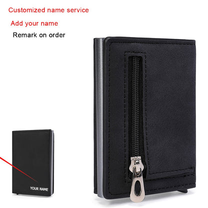 RFID  Top Pu Leather Wallet  Multifunction Magnet Wallet  Men &amp; Women Credit Card Holder with Note Compartment &amp; Coin Pocket