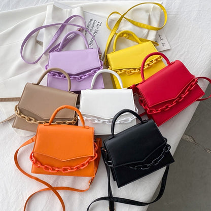 New Chain Shoulder Bag Designer Handbags For Ladies Solid Color Crossbody Bags For Women Fashion Female Small Flap Handle Bag