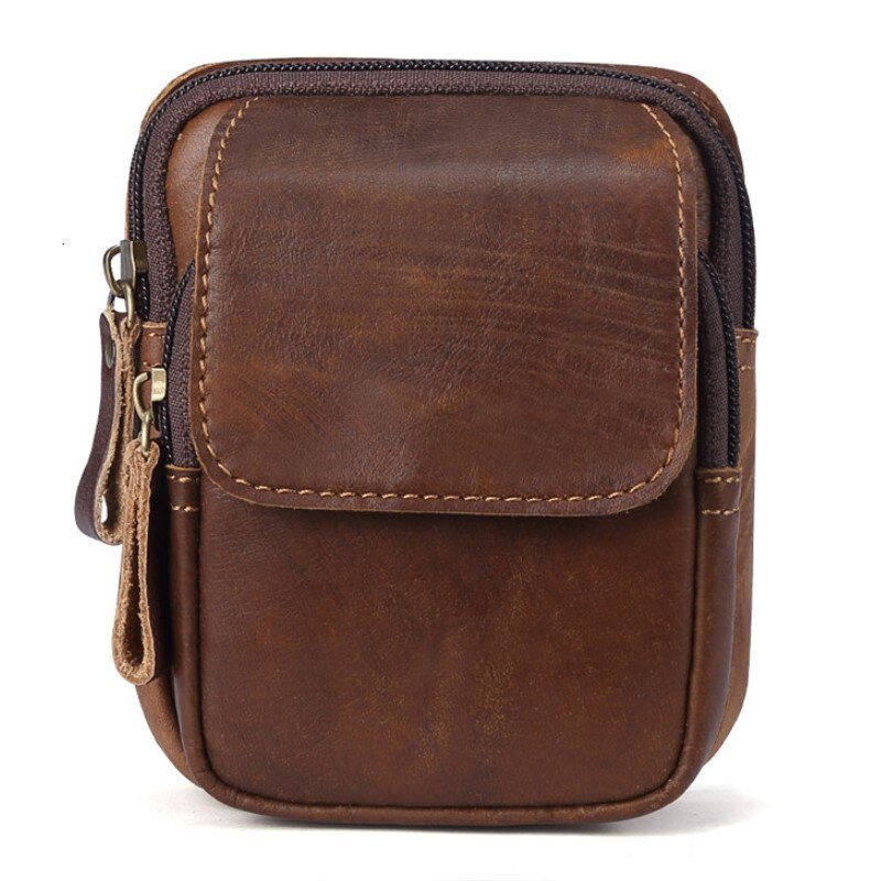 HOT!! Genuine Leather Bags Men High Quality Messenger Bags Small Travel Dark Brown Crossbody Shoulder Bag For Men