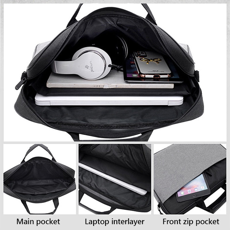 Waterproof Men Women Briefcase 15.6 17 inch Laptop Bag A4 Documents Pouch Phone Handbag Office Business Travel Organizer X89C
