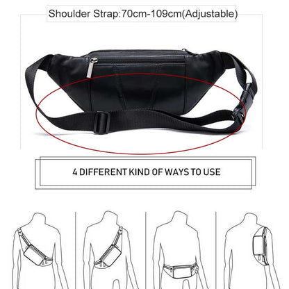 MVA Men&#39;s Waist Bag Belt Waist Packs Sheep genuine Leather Waist Bag For men/women Fanny Pack Belt Bum/Hip men&#39;s belt bags  8879