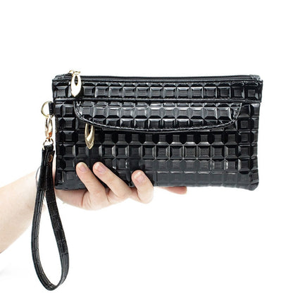 Red Black Leather Clutch Purse Women&#39;s Wallets Fallow Long Ladies Double Zipper Wallet Clutch Bag Party Design  Crocodile Purses