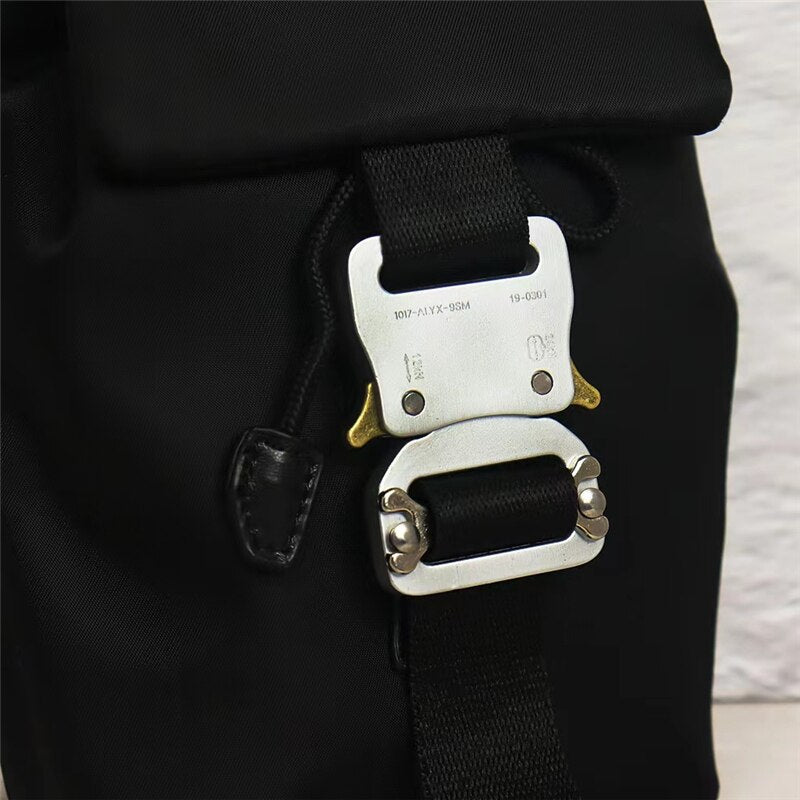 Black 1017 ALYX 9SM Bags Men Women 1:1 High Quality Drawcord Wrapping ALYX Bag Classic Metal Buckle Backpacks