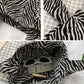 Black Zebra Striped Women Shoulder Bags Shopper Large Capacity Canvas Bag Students Vintage Stylish Simple Underarm School Pouch