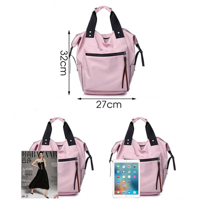 TTOU Casual Nylon Waterproof Backpack Women High Capacity Travel Book Bags for Teenage Girls Students Pink Satchel Mochila Bolsa