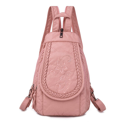 High Quality Backpack for Women New White Leather Backpack School Bag for Teenage Girls Female Travel Backpack Mochila