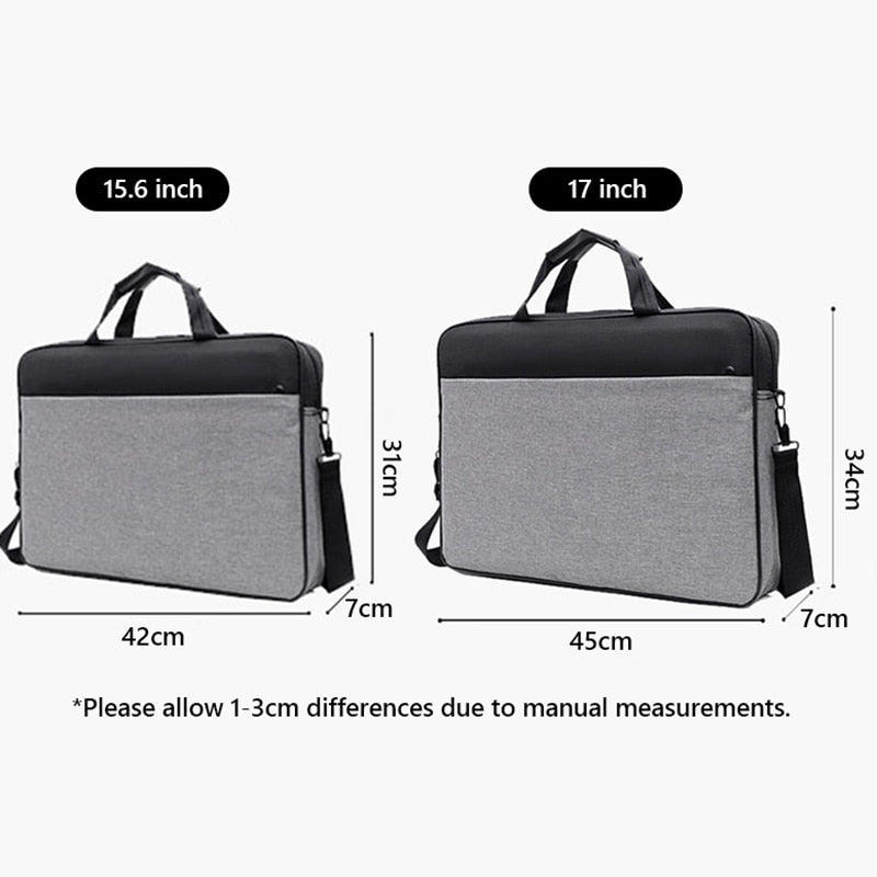 Waterproof Men Women Briefcase 15.6 17 inch Laptop Bag A4 Documents Pouch Phone Handbag Office Business Travel Organizer X89C