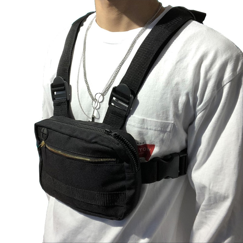 Men Hip-Hop Chest Bag Outdoor Oxford Tactical Streetwear Vest Chest Rig Bags Women Functional Waistcoat Chest Utility Pack G108