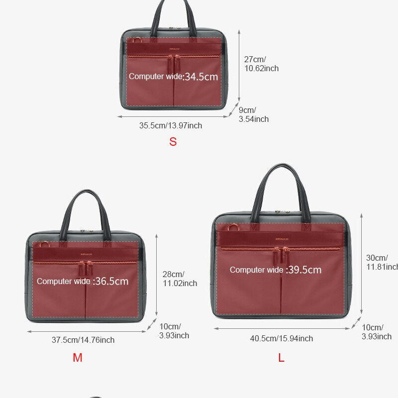 Women Laptop Briefcase Computer Bag Business Document Organizer Ipad Tote Ladies Handbag Messenger Purse Strap Pouch Accessories