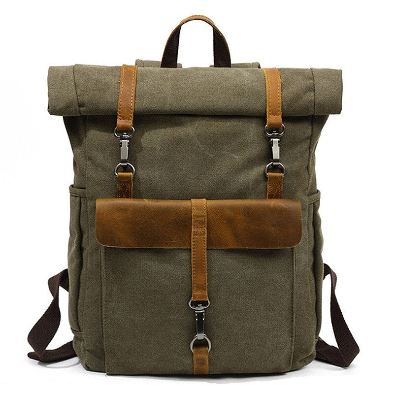 Fashion Vintage Men&#39;s canvas Laptop Backpack Male Casual Backpack School Bag Large Capacity Travel Mountaineering Bag