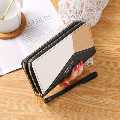 Long Women&#39;s Wallet Female Purses Tassel Coin Purse Card Holder Wallets Female Pu Leather Clutch Money Bag Female Wallet