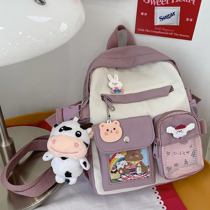 Summer Small Backpack Bag Women Cute Children&#39;s School Bags for Teenagers Female Ins Outing Dual-purpose Travel Backpacks Ladies