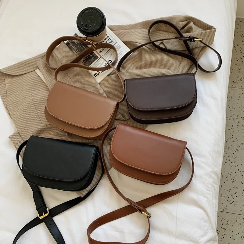 Saddle Bag Small PU Leather Crossbody Bags for Women Winter Shoulder Chest Bag Fashion Ladies Handbags and Purses