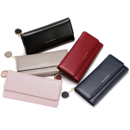 New Fashion Women Wallets Brand Letter Long Tri-fold Wallet Purse Fresh Leather Female Clutch Card Holder Cartera Mujer