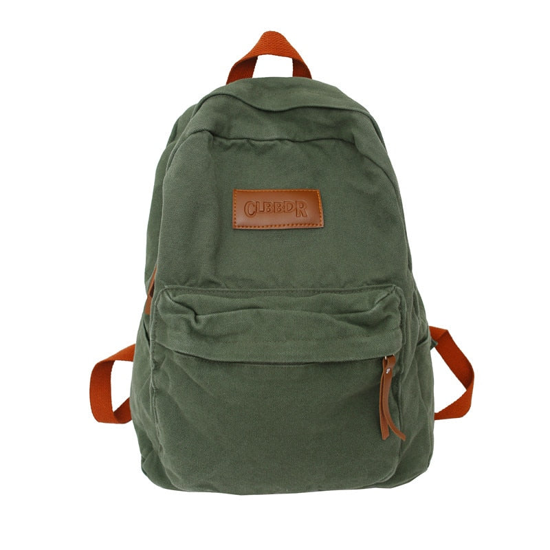 New Cool Girl Boy Canvas Green Laptop Student Bag Trendy Women Men College Bag Female Backpack Male Lady Travel Backpack Fashion