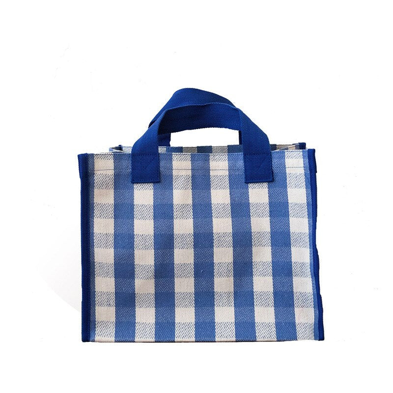 Classic Plaid Women Tote Bag Large Capacity Canvas Top-handle Handbag Mommy Waterproof Travel Totes Eco-friendly Shopping Bags