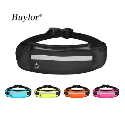 Buylor Sports Waist Pack Women Men Running Belt Waist Bag Waterproof Fanny Pack Wallet Men Pouch Belt Portable Phone Holder Gym