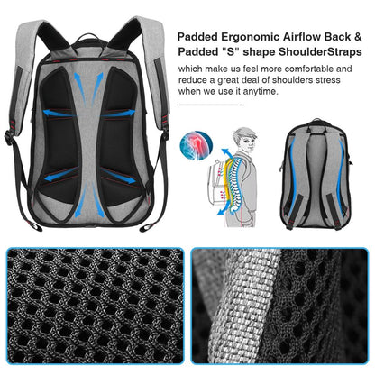 Mixi Ergonomic Design Men Travel Backpack Big Capacity Women School Bag Fit for 15.6&quot; Laptop