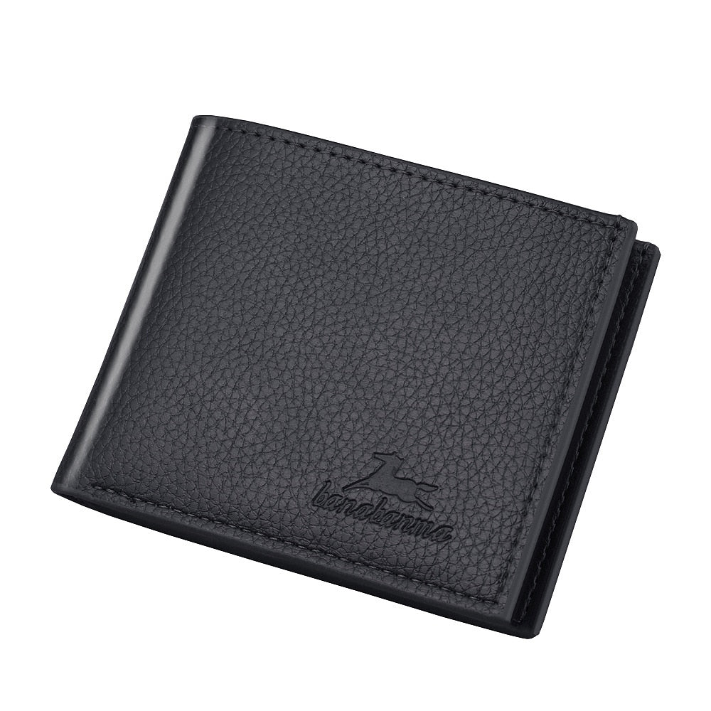 Hot Sale Men&#39;s Wallet New Casual Two-fold Short Horizontal Men&#39;s Pu Leather Solid Color Male Open Coin Purse Luxury Brand Wallet