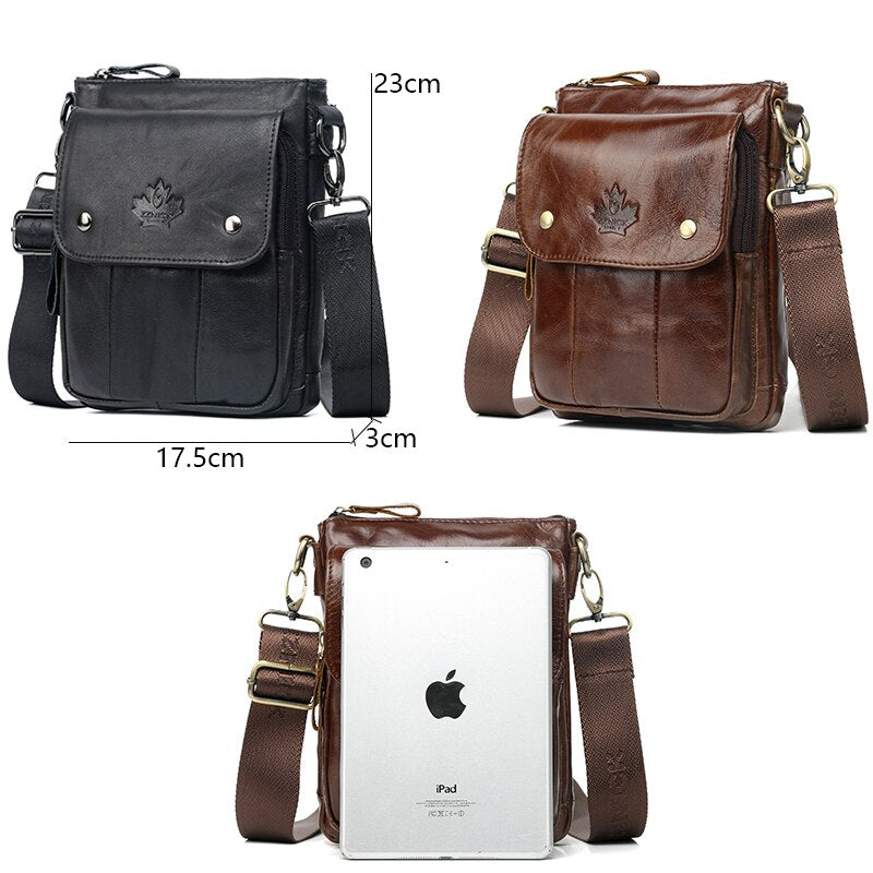 Men&#39;s Shoulder Bag Messenger Bag Genuine Leather Bags For Men Fashion Flap Belt Crossbody Bags Male Luxury Handbag ZZNICK