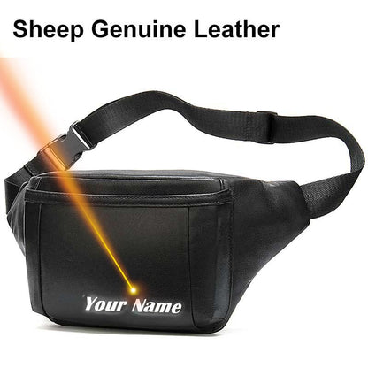 MVA Men&#39;s Waist Bag Belt Waist Packs Sheep genuine Leather Waist Bag For men/women Fanny Pack Belt Bum/Hip men&#39;s belt bags  8879