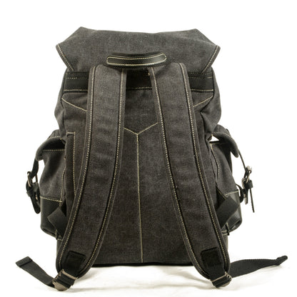 Men&#39;s outdoor shoulder casual student bag large capacity travel backpack canvas leather climbing bag