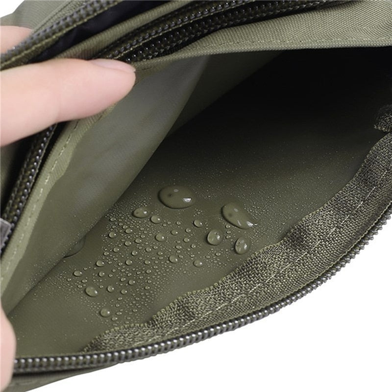 Men Women Nylon 4 Pockets Waterproof Waist Packs Fashion Male Wear Resistant Black Fanny Pack Messenger Shoulder Bag