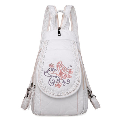 High Quality Backpack for Women New White Leather Backpack School Bag for Teenage Girls Female Travel Backpack Mochila