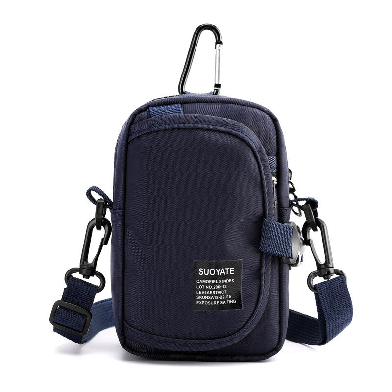 Man Handbags Mini Messenger Bag Simple Small Crossbody Cell Phone Waist Pack Casual Flap Shoulder Bag Coin Purse