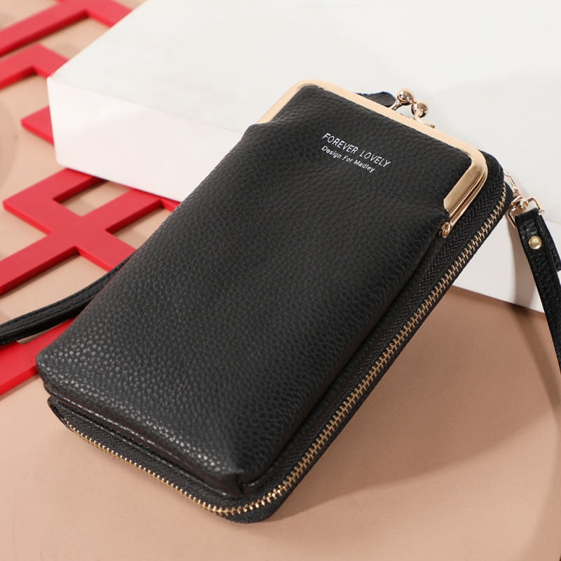 Spring and Autumn New Solid Color Small Shoulder Bag Multi-Function Letter Phone Money Women Wallet Clutch Organizer Storag