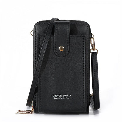 Large Capacity Phone Pocket Shoulder Bag For Women Pu Leather  Female Multi-layer Design Crossbody Bags Ladies Messenger Purses