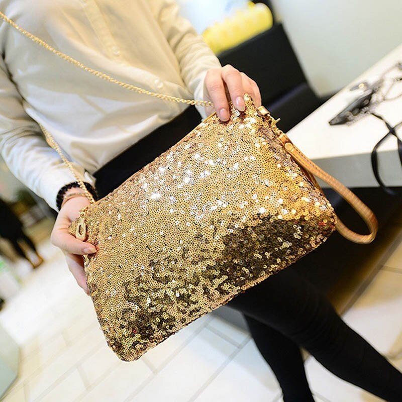 Women's Evening Clutch Bag Glitter Sequin Handbag Luxury Sparkling Wedding Party Envelope Tote Wallet Ladies Shoulder Bag