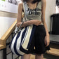 Women Canvas Shopping Bags Large Capacity Grocery Bag Shoulder Bags Handbag Tote Bag Casual Ladies Striped Shoulder Bag