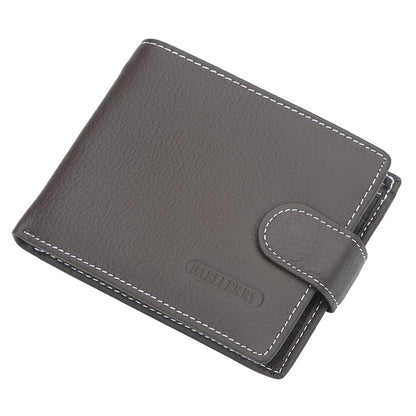 Men Wallets Genuine Cow Leather Short Zipper Hasp Male Purse Coin Pocket Card Holder Vintage Brand High Quality Wallet