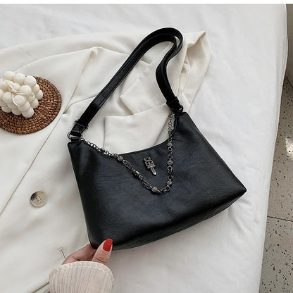 NEW French Design Fashion Gothic Style Chain Handbag &amp; Elegant Shoulder Bag Underarm Bag Width 26cm Height 19.5cm Thickness 6cm